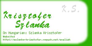 krisztofer szlanka business card
